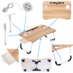 Masa pentru Laptop plianta din MDF, dimensiune 60 x 39,5 cm, cu USB, sertar, lampa si ventilator