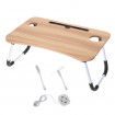 Masa pentru Laptop plianta din MDF, dimensiune 60 x 39,5 cm, cu USB, sertar, lampa si ventilator