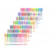 Set 140 piese, Pixuri cu gel multicolor cu sclipici (glitter)