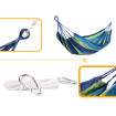 Hamac Multicolor Simplu (1 persoana), 200 x 100 cm + Kit de instalare - ALBASTRU