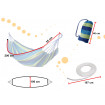 Hamac Multicolor Simplu (1 persoana), 200 x 100 cm + Kit de instalare - ALBASTRU