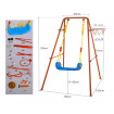 Set de gradina 3in1 pentru copii, Leagan + Cos de Baschet + Minge, cadru metalic, culoare Rosu