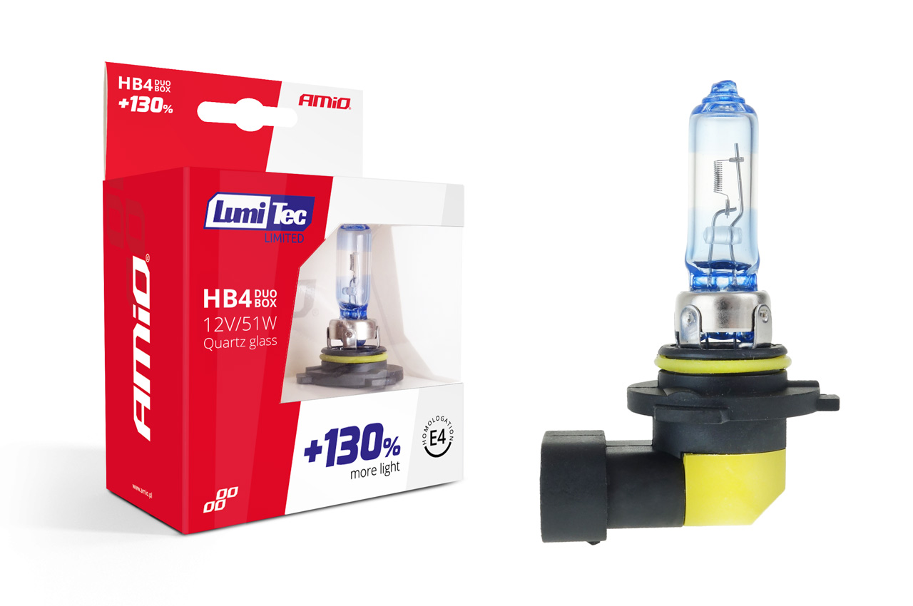 Set 2 becuri cu halogen HB4 12V 51W LumiTec LIMITED + 130% DUO BOX