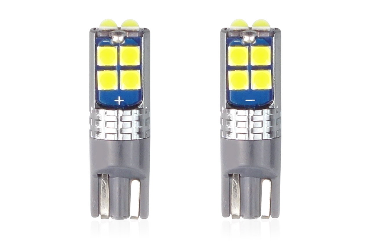 Set becuri auto cu LED CANBUS T10 W5W 10 SMD Alb 12/24V