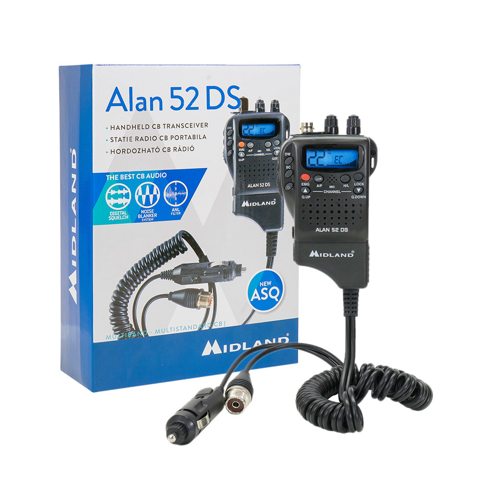 Statie radio cb portabila midland alan 52 ds multi cu squelch automat digital cod c1267.01
