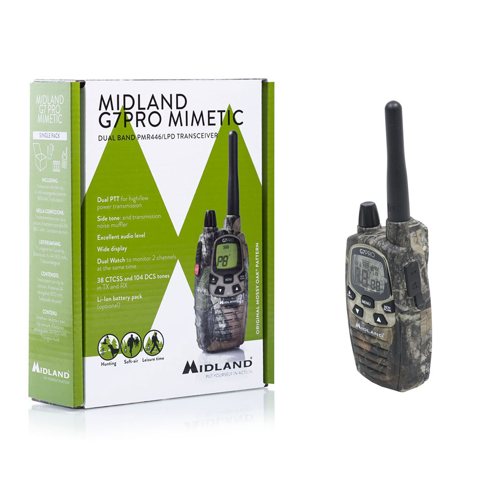 Statie radio PMR/LPD portabila Midland G7 PRO Single Mimetic Cod C1090.15
