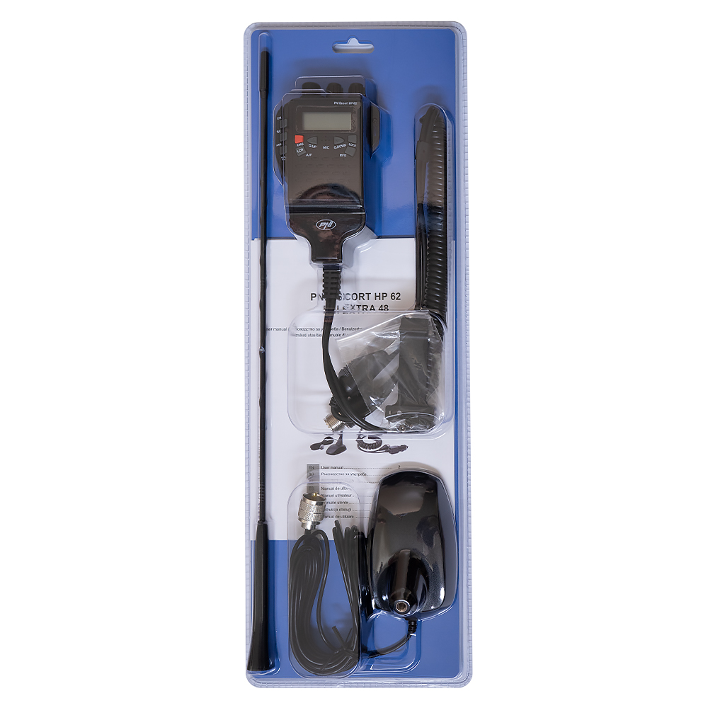 Kit statie radio cb pni escort hp 62 si antena pni extra 48 cu magnet inclus, asq, rf gain