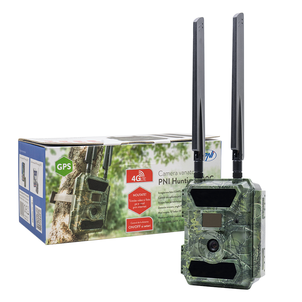 Camera vanatoare pni hunting 400c 12mp cu 4g lte, gps, transmite video/foto pe telefon, email, full 1080p night vision