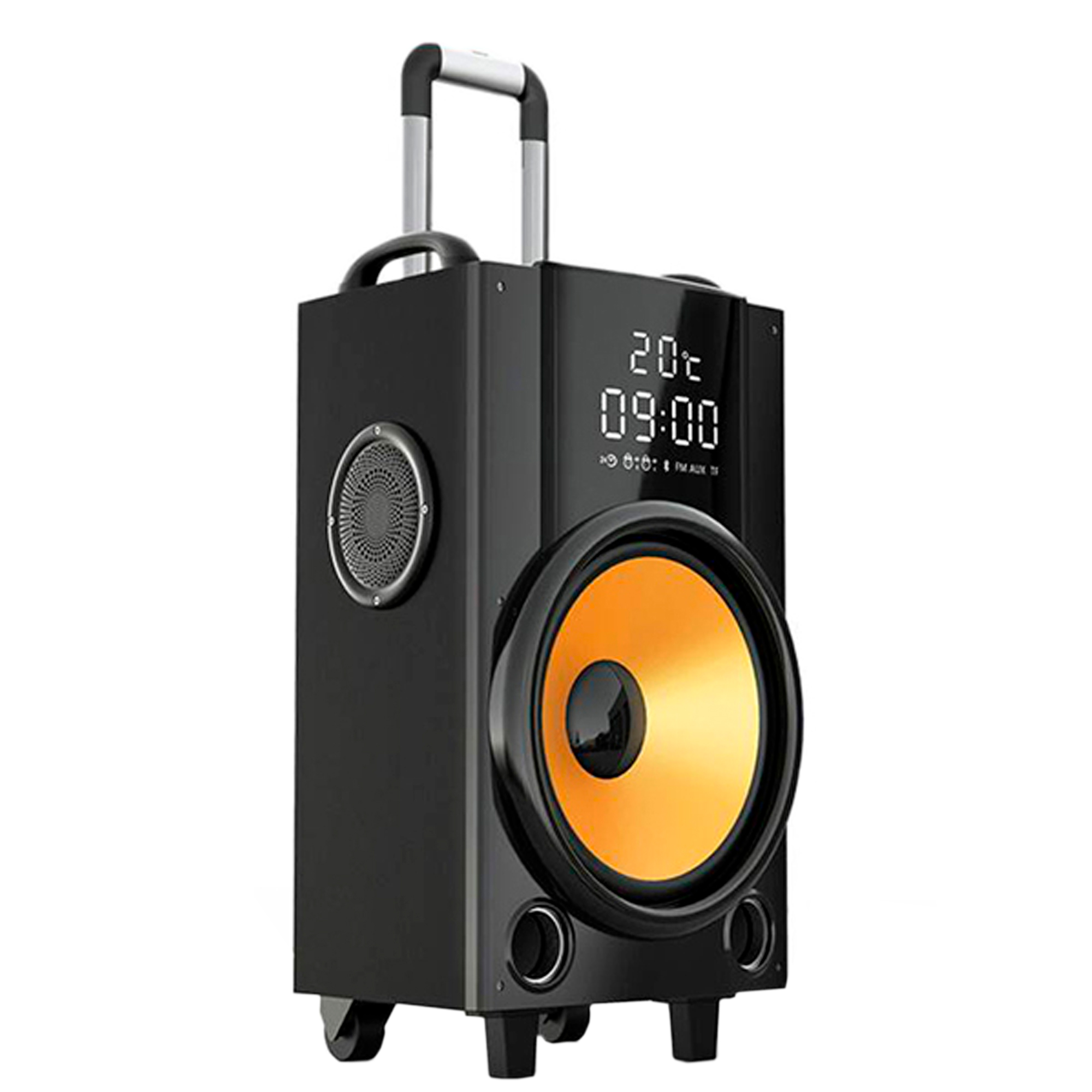 Boxa portabila pni funbox bt201 cu bluetooth, 200w, mixer, acumulator 5000 mah, mp3 player, radio fm, slot micro sd, usb, aux in, display, microfon, troller