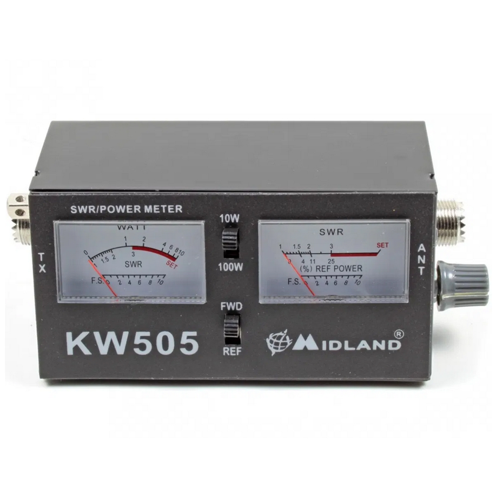 Reflectometru midland kw505, pwr-swr meter, 10w-100w, 1.5-150mhz