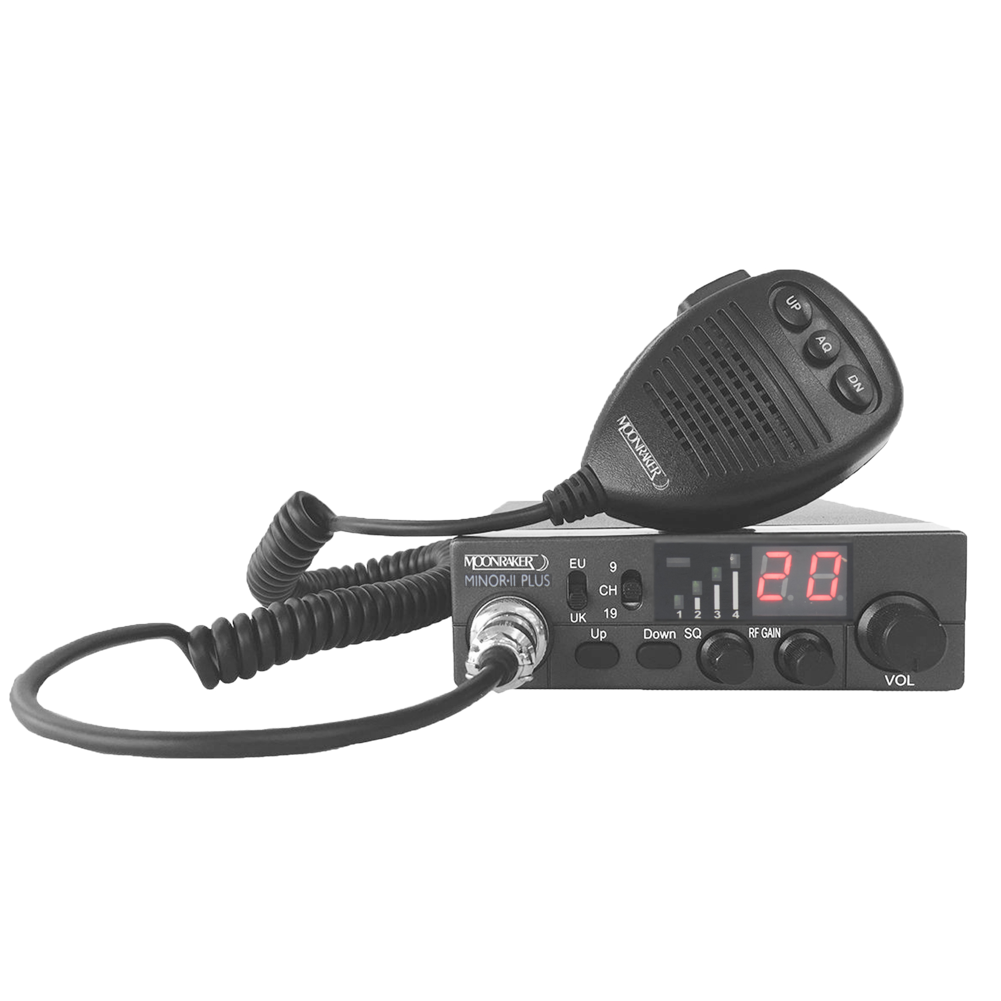 Statie radio cb moonraker minor ii plus, rf gain, asq reglabil si alimentare 12v-24v