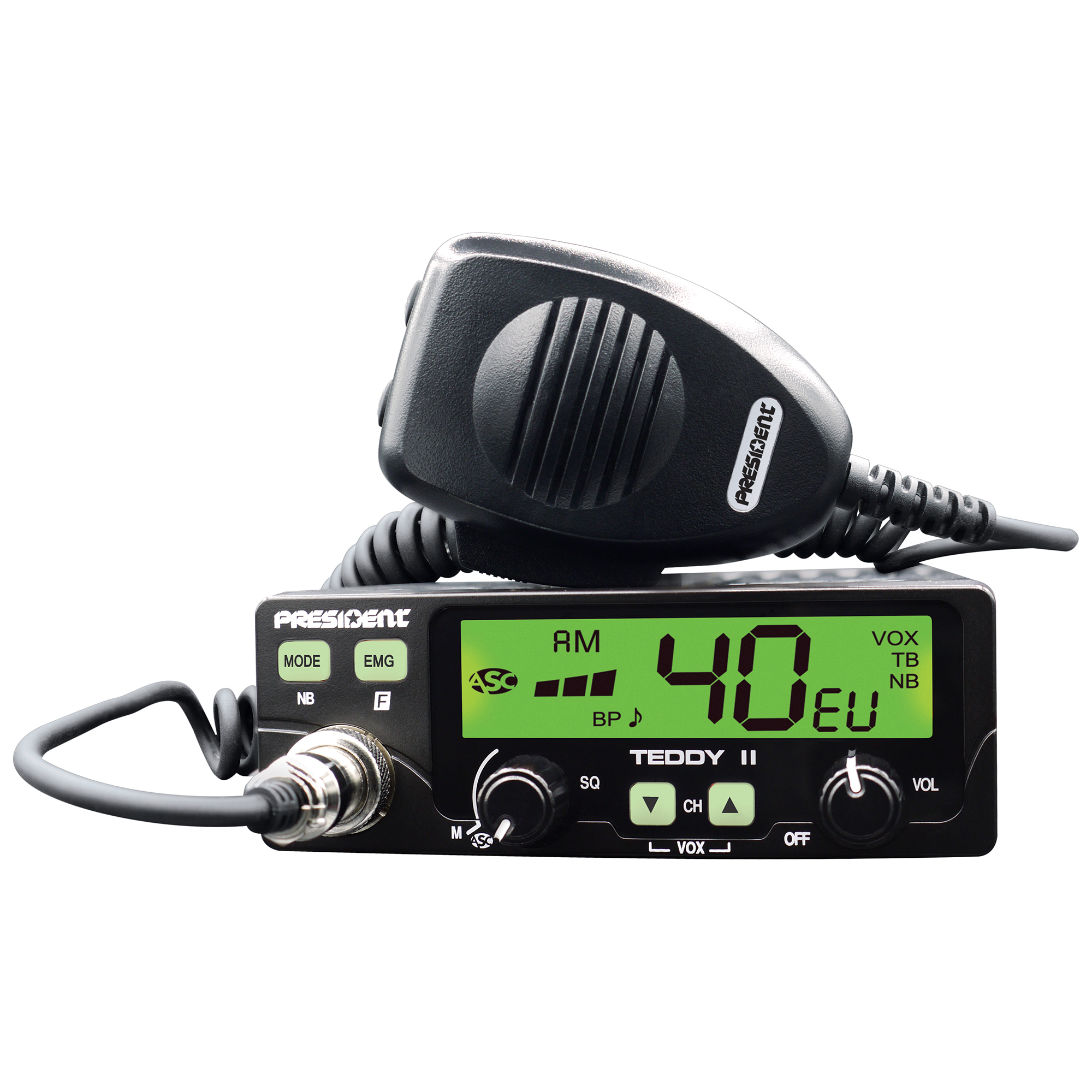 Statie radio cb president teddy ii asc am/fm, vox, nb, anl, 12v