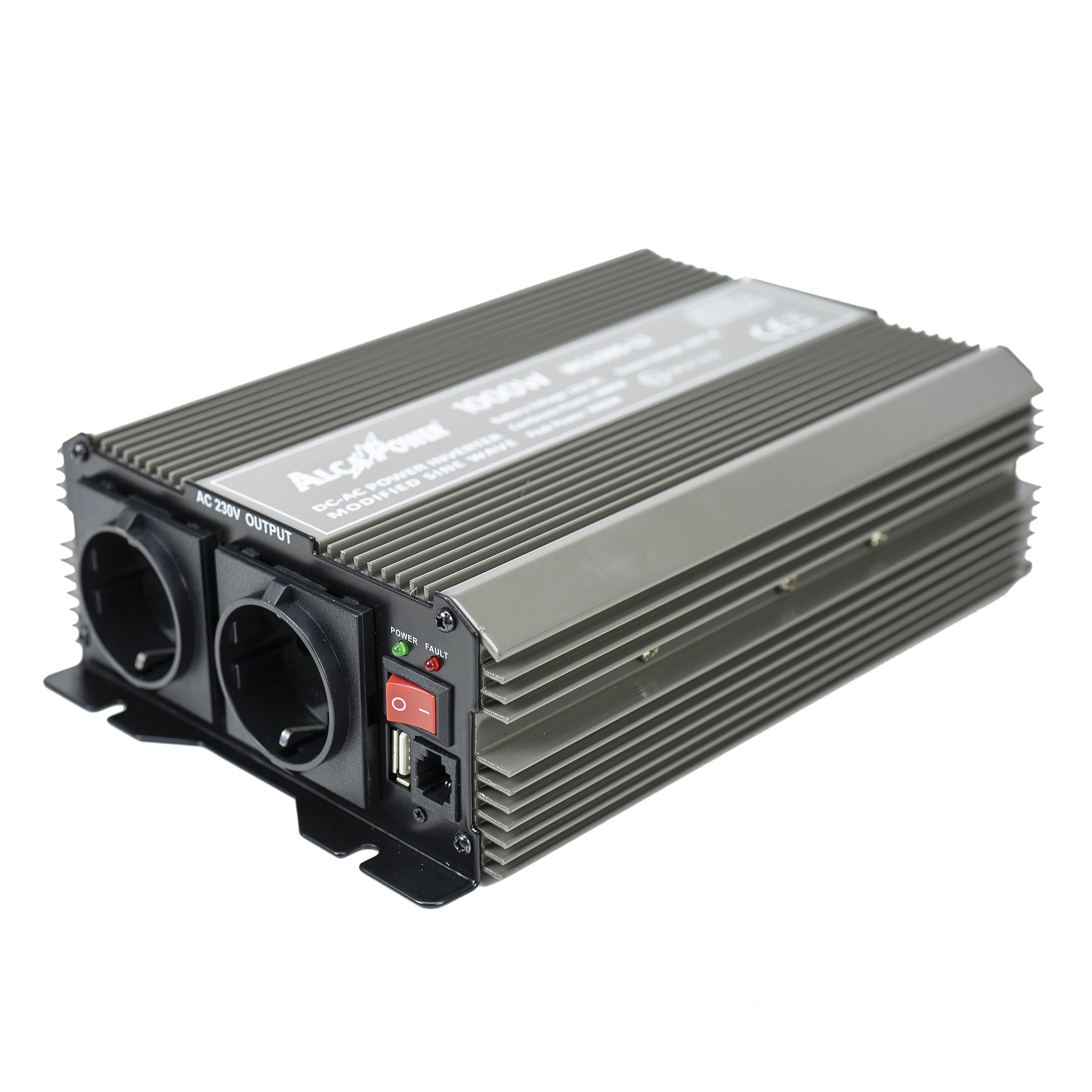 Invertor de tensiune alcapower by president 1000w 12v-230v, sinusoida modificata, port usb, intrare telecomanda
