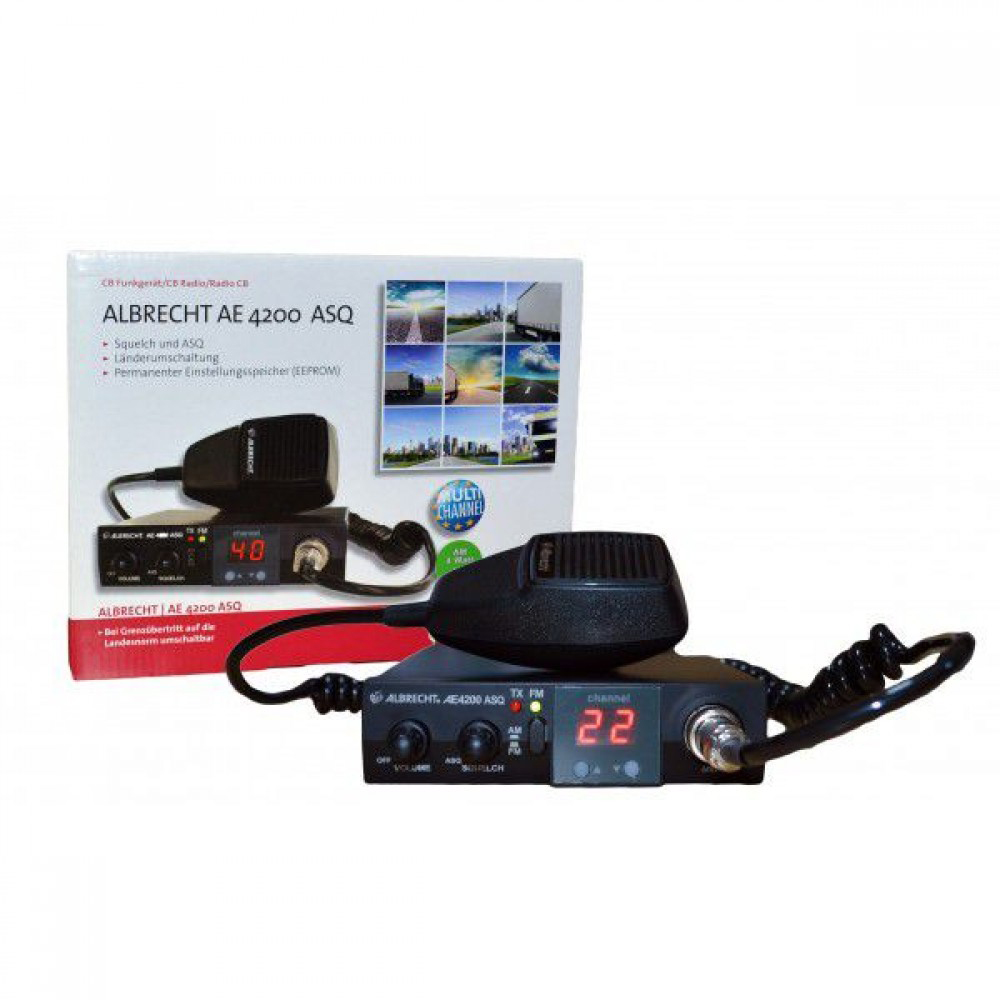 Statie radio cb albrecht ae 4200r, asq, 4w, 12v fara mufa de bricheta