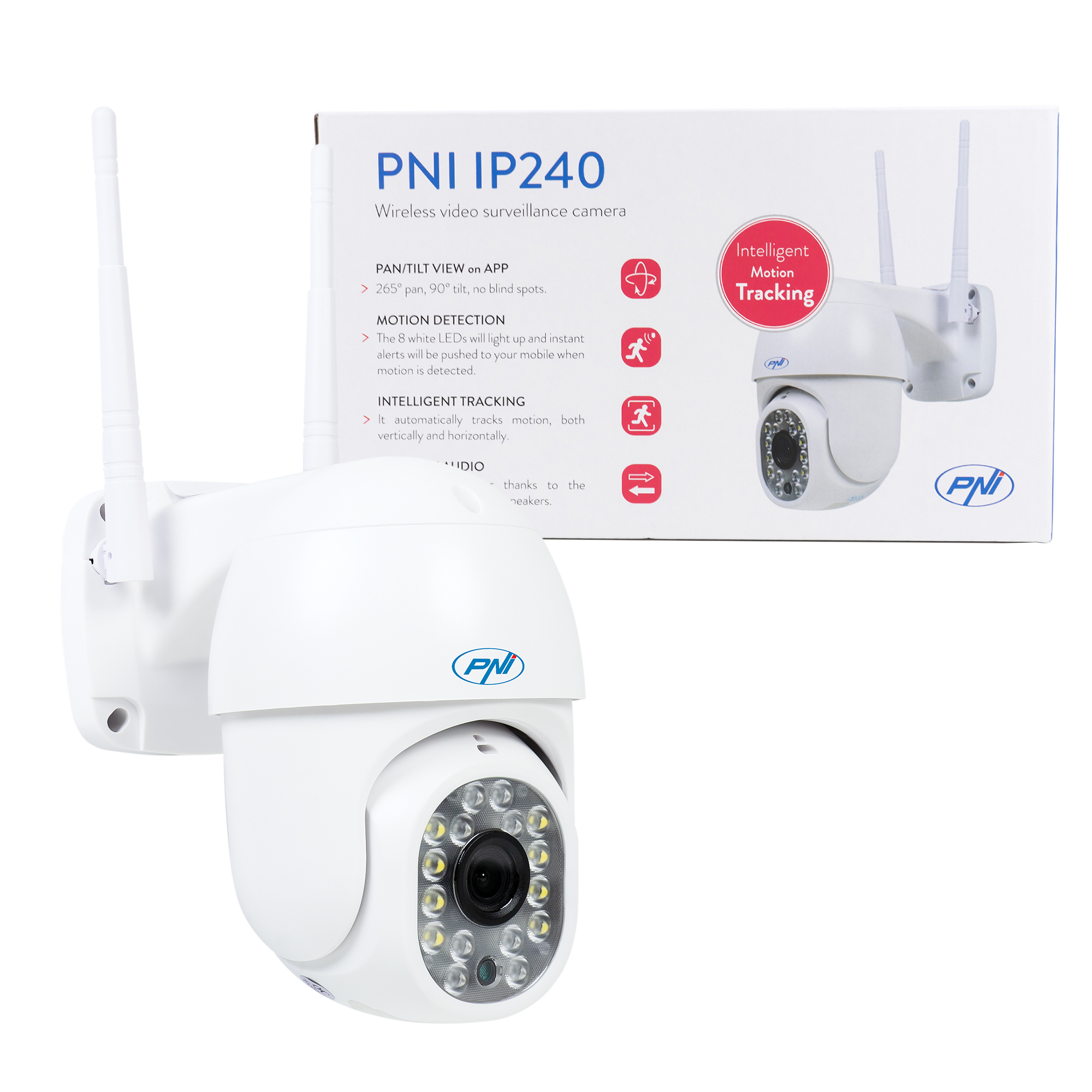 Camera supraveghere video wireless PNI IP240 WiFi PTZ, 1080p, zoom digital, alarma detectie miscare