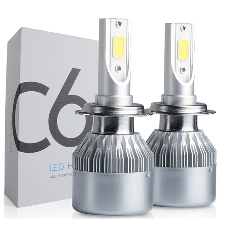 Set 2 becuri led auto, model c6, soclu h7, 6000k, 36w, 3500lm​, plug & play