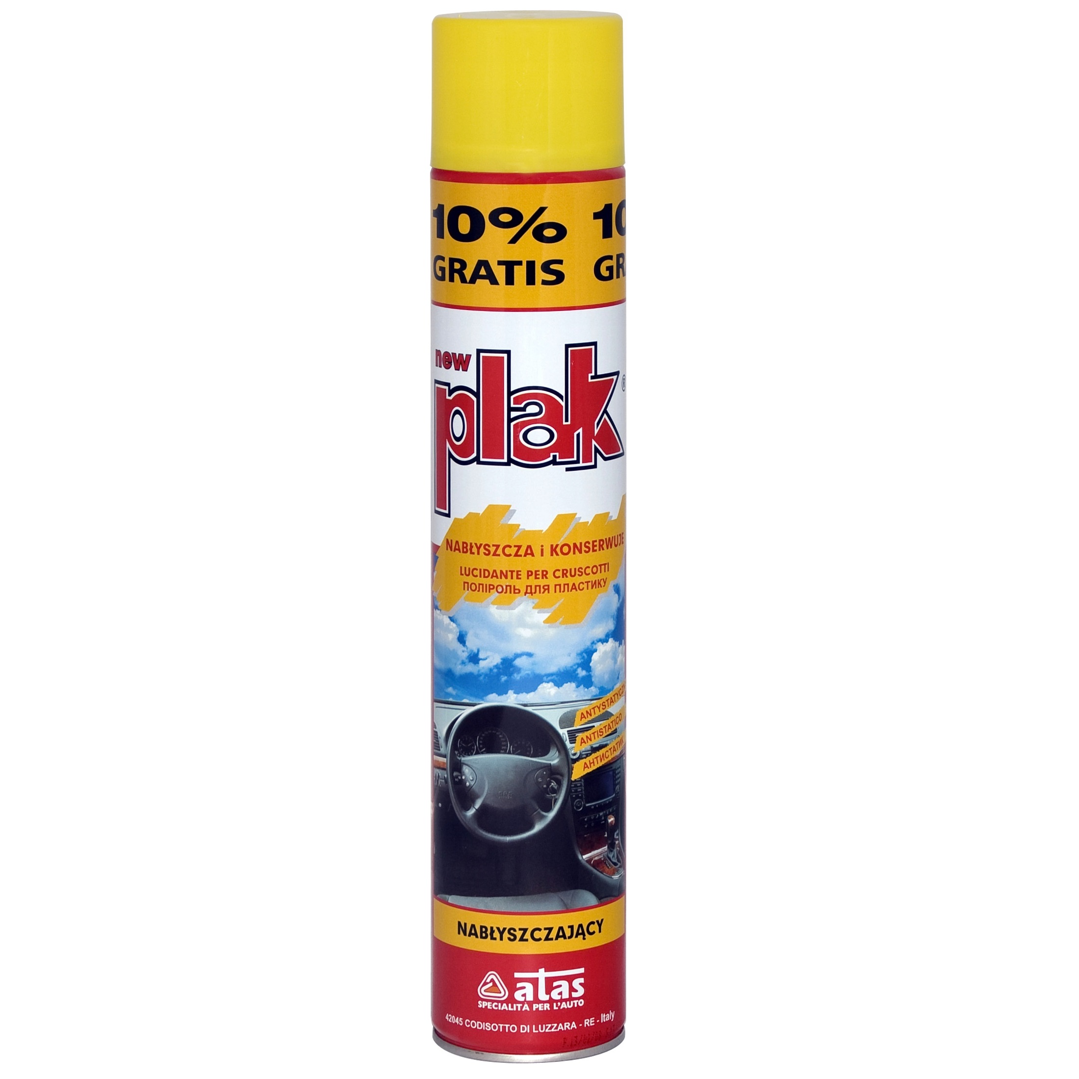 Spray siliconic pentru curatarea bordului atas plak 750ml lamaie