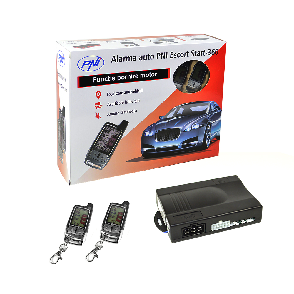 Alarma auto pni escort start 360 cu pager si pornire motor