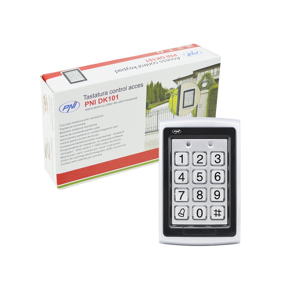 Tastatura control acces pni dk101 stand alone antivandal cu cititor de card