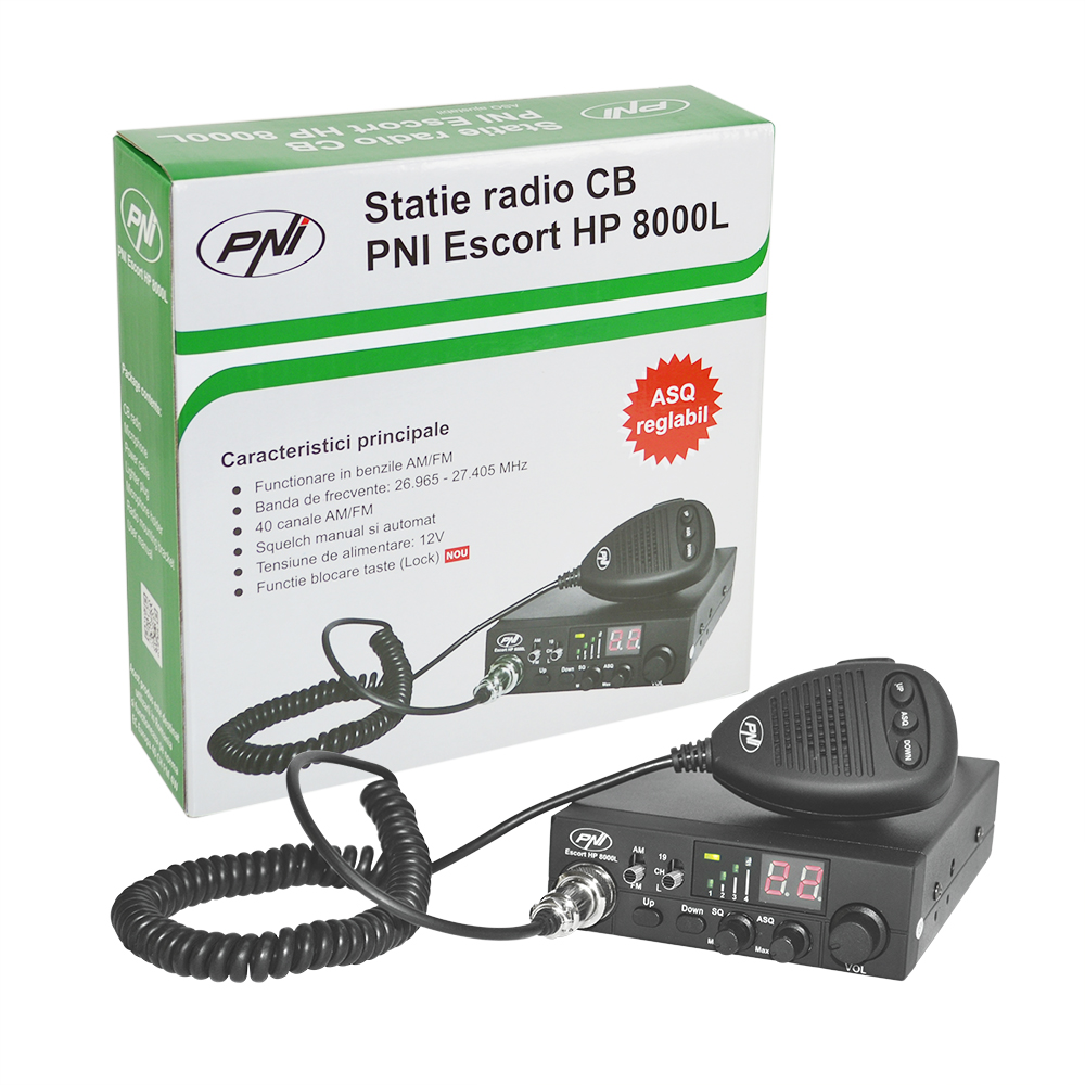 Statie radio cb pni escort hp 8000l cu asq reglabil