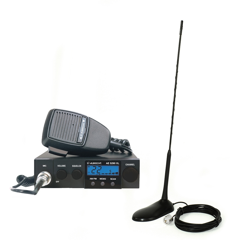Kit statie radio cb albrecht ae 5290xl + antena pni extra 45 cu magnet inclus