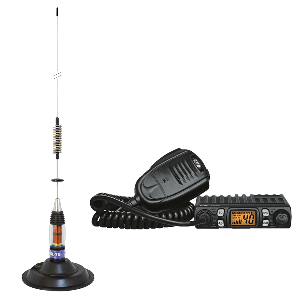 Kit statie radio cb crt one + antena cb pni ml70 cu magnet