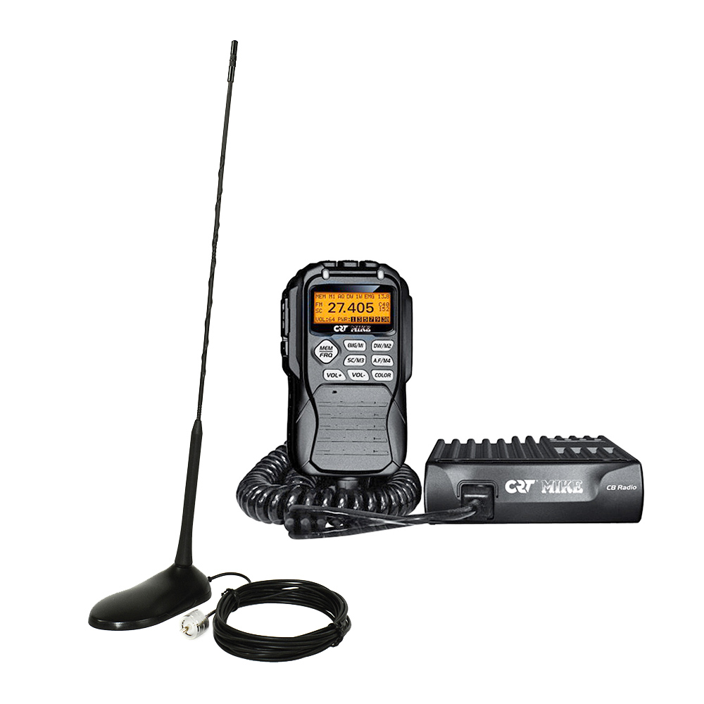 Kit statie radio cb crt mike + antena pni extra 45 cu magnet