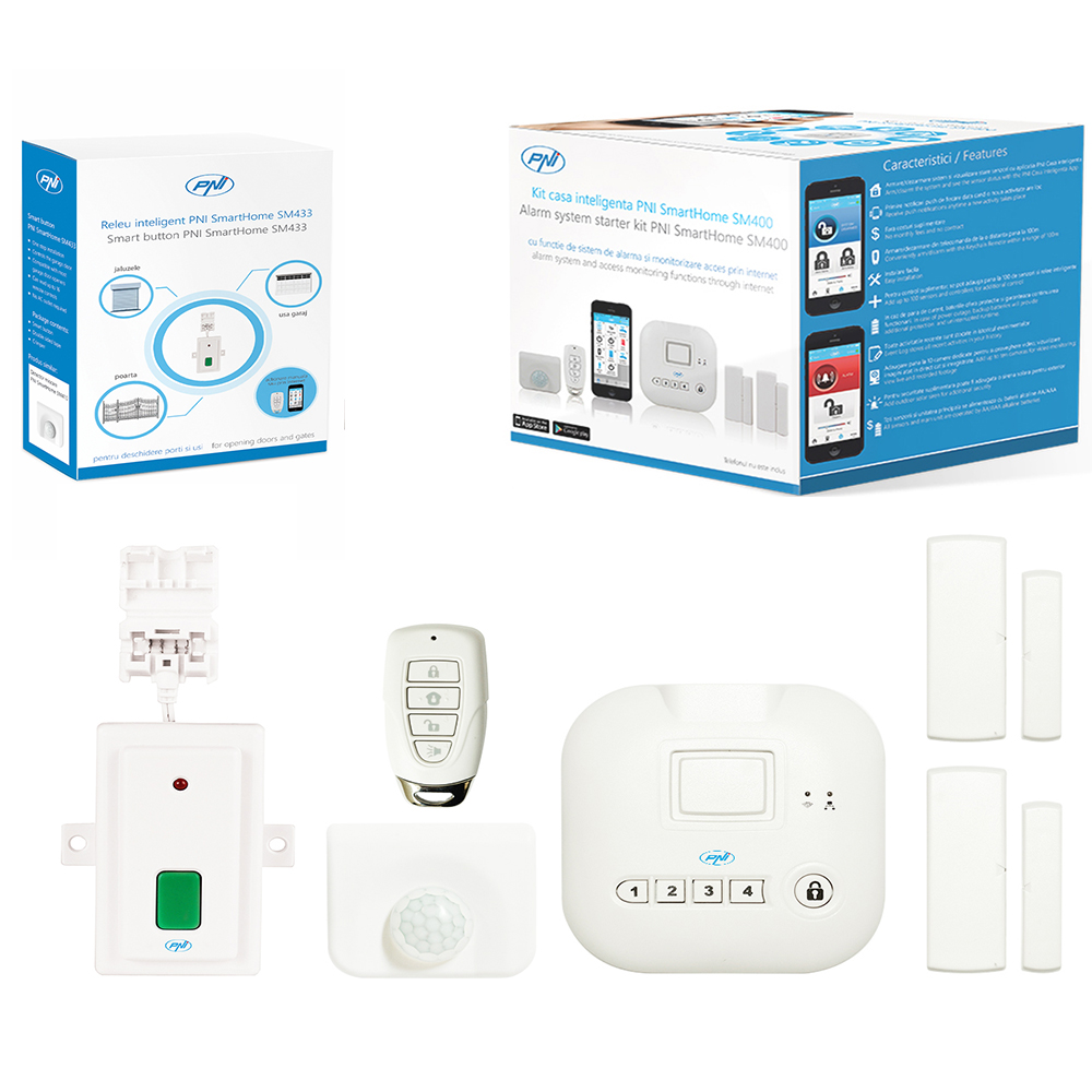 Kit casa inteligenta pni smarthome sm400 + releu inteligent pni smarthome sm433 pentru deschidere porti si usi