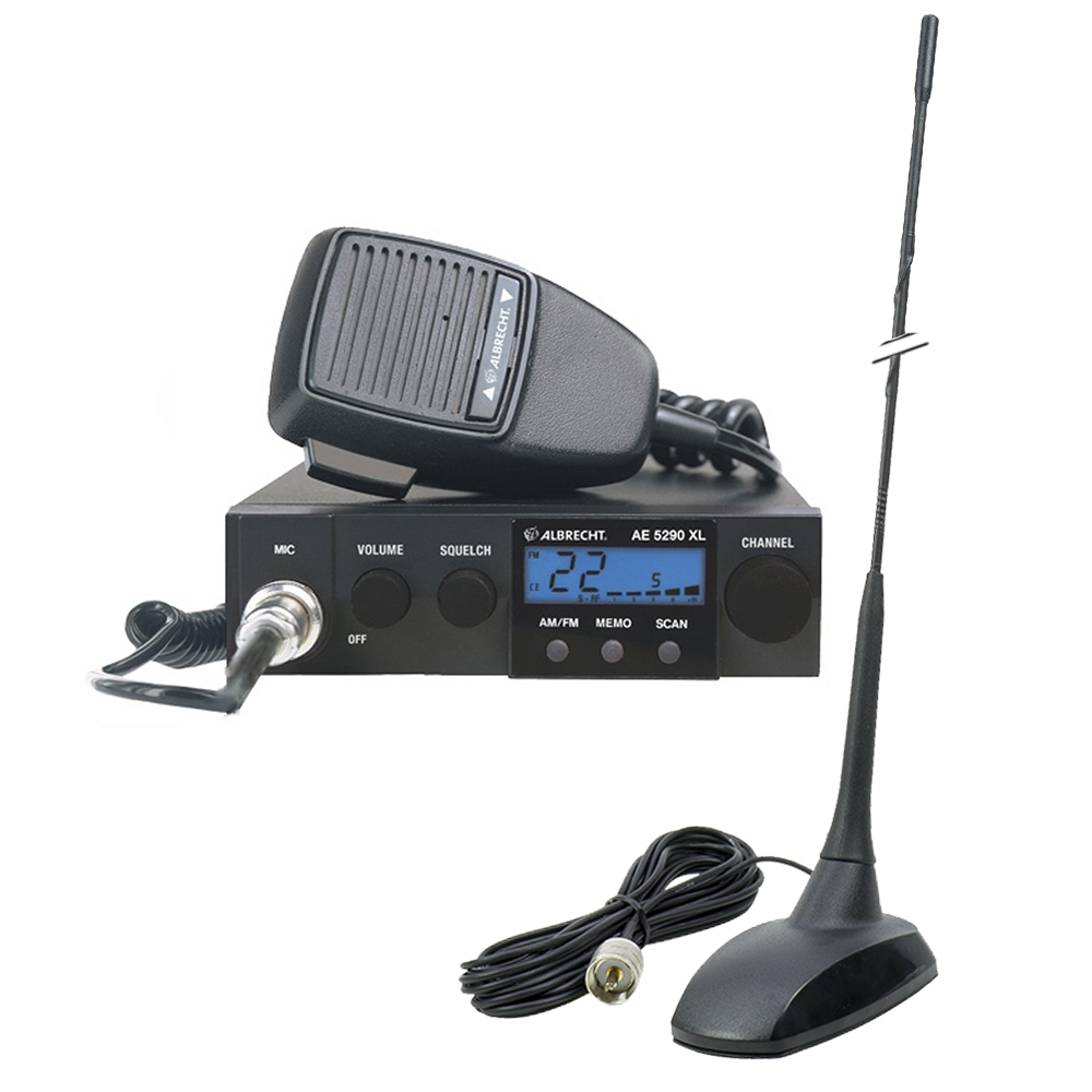 Kit Statie radio CB Albrecht AE 5290XL + Antena CB PNI Extra 48 cu magnet