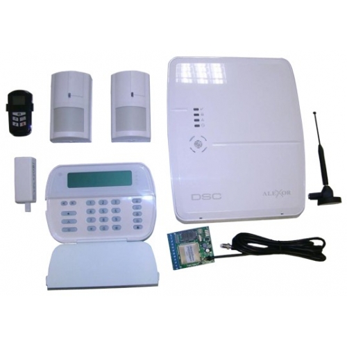 SISTEM ALARMA ANTIEFRACTIE WIRELESS DSC KIT ALEXOR GSM+IP