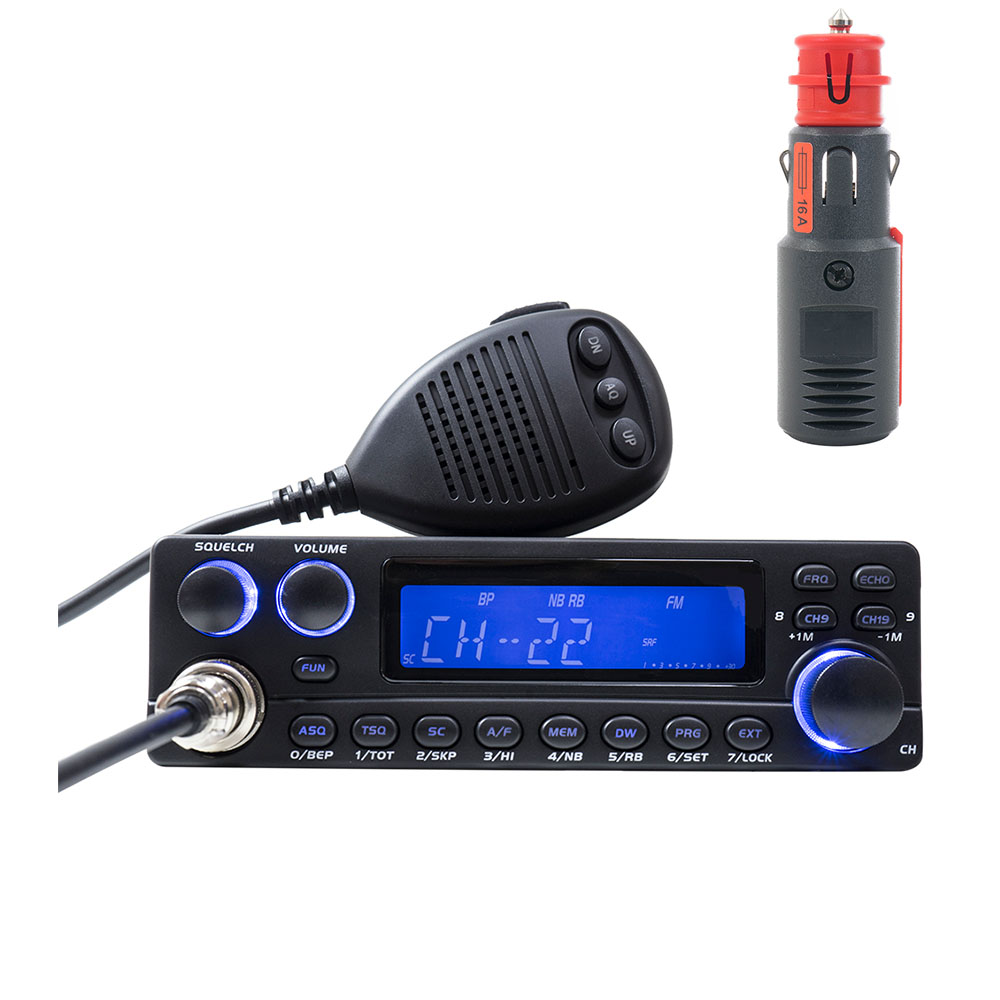 Pachet statie radio cb tti tcb-5289 by anytone cu mufa de bricheta 16a