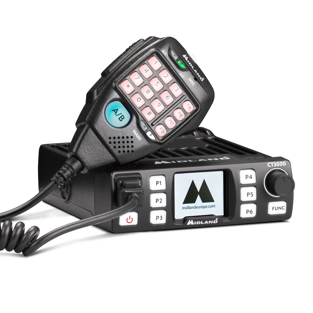 Statie radio vhf/uhf mobila midland ct3000 dual band 136-174mhz - 400-470mhz