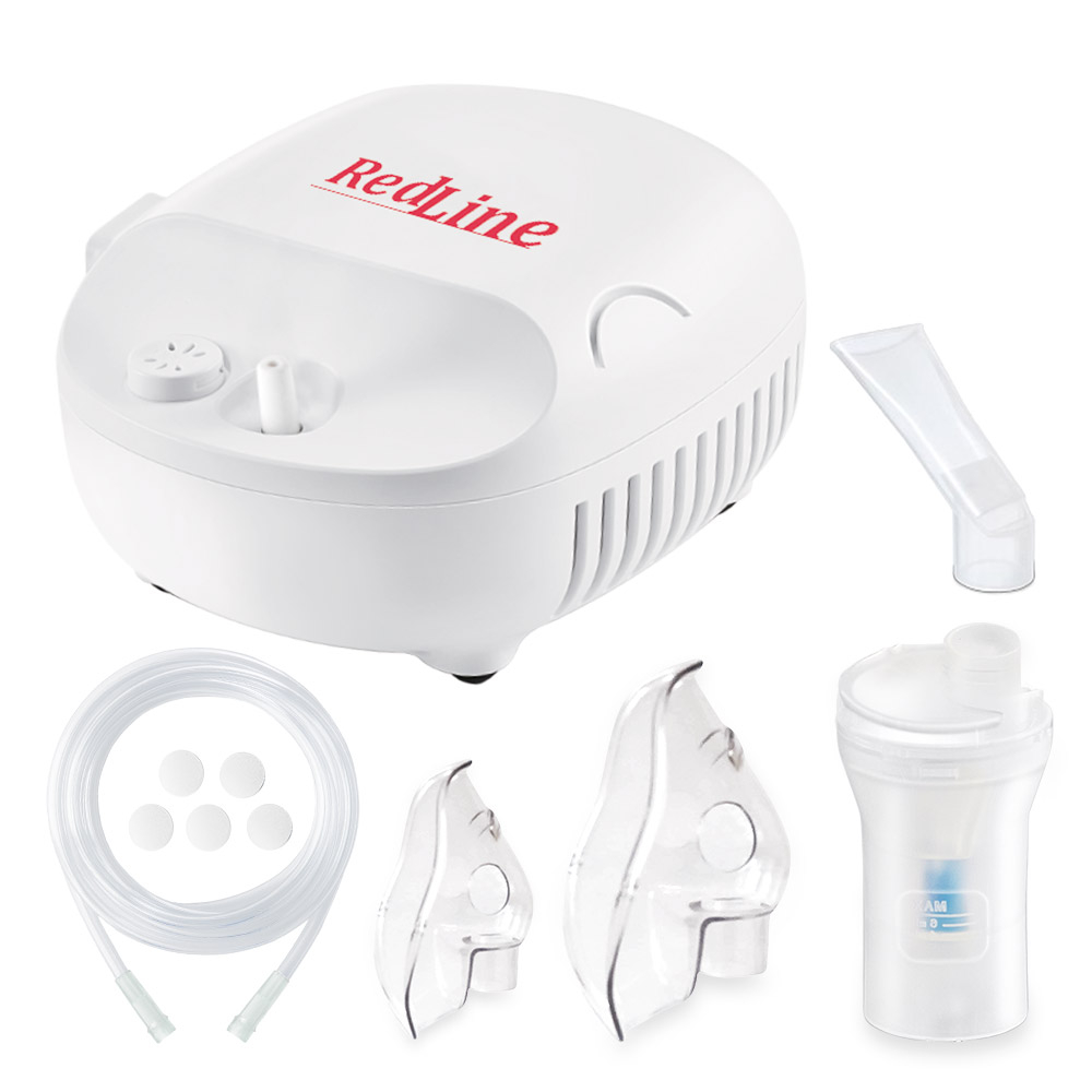 Aparat aerosoli RedLine NB-230C, nebulizator cu compresor, masca pediatrica si masca adulti