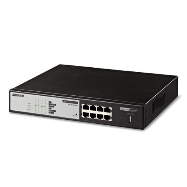 Switch profesional cu management Buffalo BSL-PS-G2108M 8-Port Layer 2 Gigabit PoE+ BSL-PS-G2108M-EU