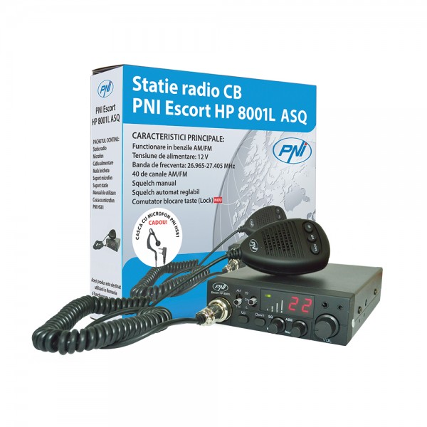 Statie radio cb pni escort hp 8001l asq include casti cu microfon hs81