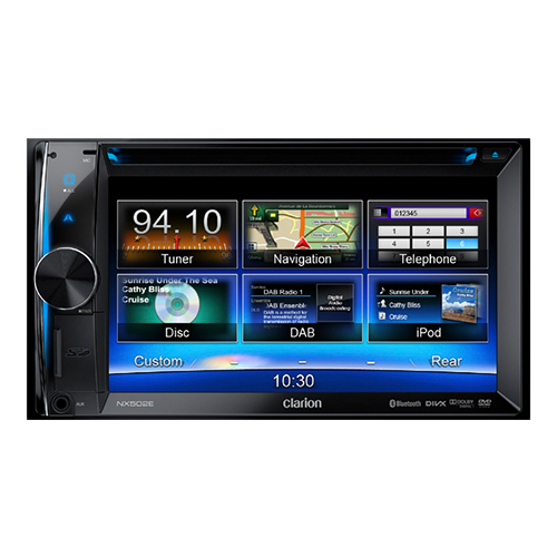 Sistem DVD Multimedia 2-DIN cu Navigaţie integrată şi Ecran de 6,2" Clarion NX 502E