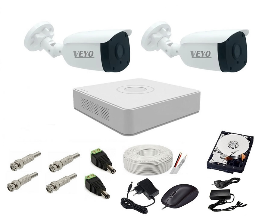 Sistem de supraveghere Complet 1080P EXT 2 AHD, IR 30 m