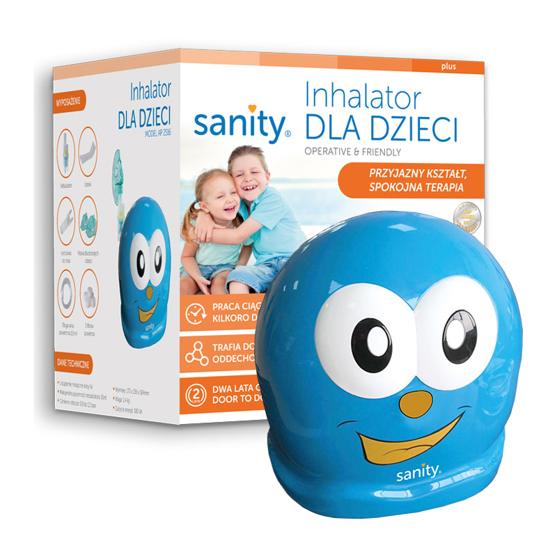 Aparat aerosoli Sanity Inhaler Kids, nebulizator cu compresor pentru copii si adulti