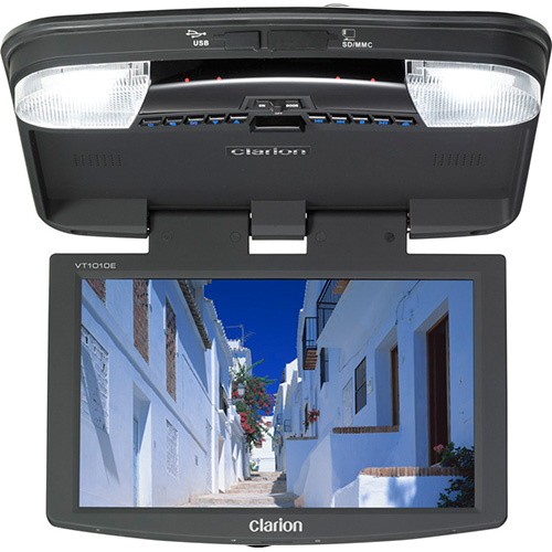 Monitor de plafon 10.2 inch, cu dvd/usb/sd, doua casti ir clarion vt1010e