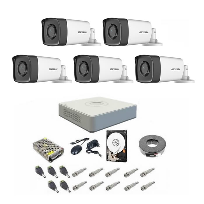 Sistem supraveghere complet 1080P Hikvision Turbo HD EXT 5 IR 40 m