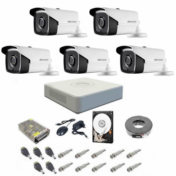 Sistem supraveghere complet 1080p hikvision turbo hd ext 5 ir 40 m