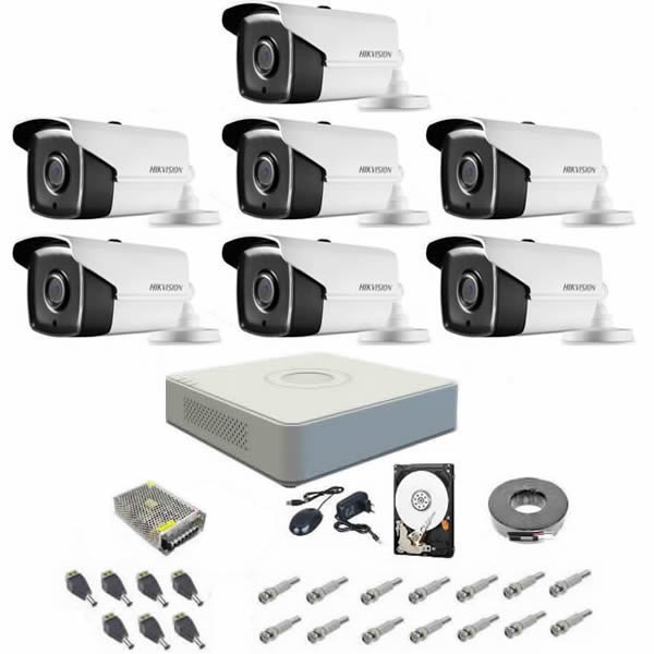 Sistem supraveghere complet 1080p hikvision turbo hd ext 7 ir 40 m