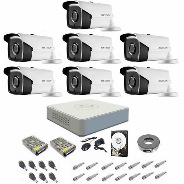 Kit complet supraveghere 720p hikvision turbo hd ext 7 ir 40 m