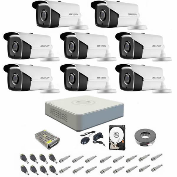 Sistem supraveghere complet 1080p hikvision turbo hd ext 8 ir 40 m