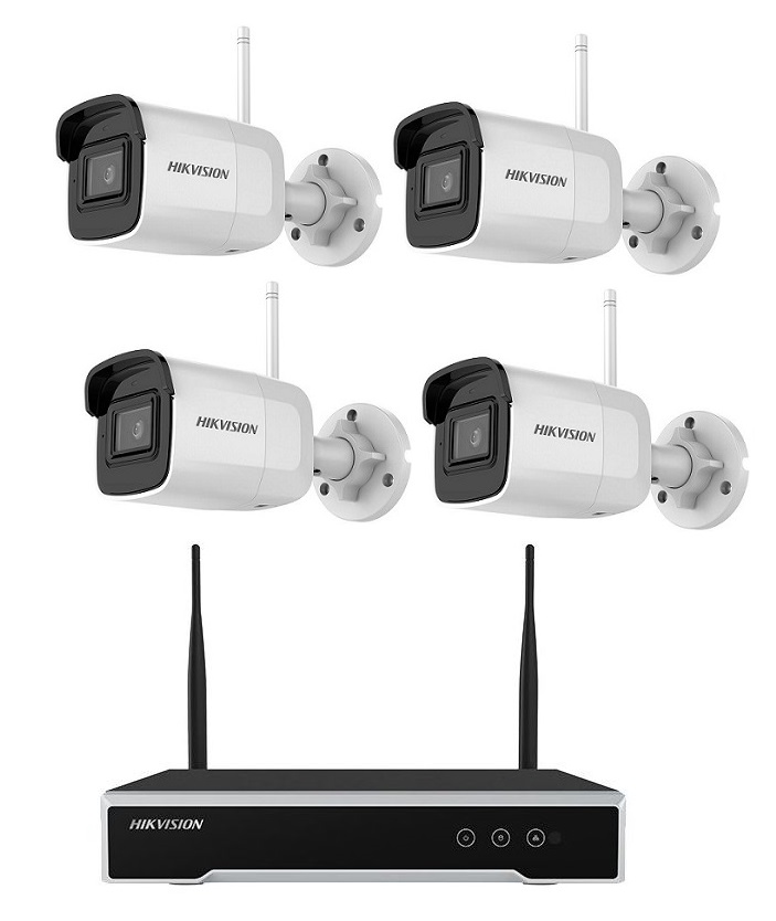 Kit de supraveghere wifi hikvision pentru interior/exterior,2 mp, 4 camere bullet