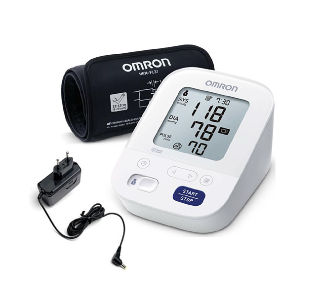 Tensiometru automat omron m3 comfort cu manseta de brat intelliwrap, detectie aritmie, adaptor inclus
