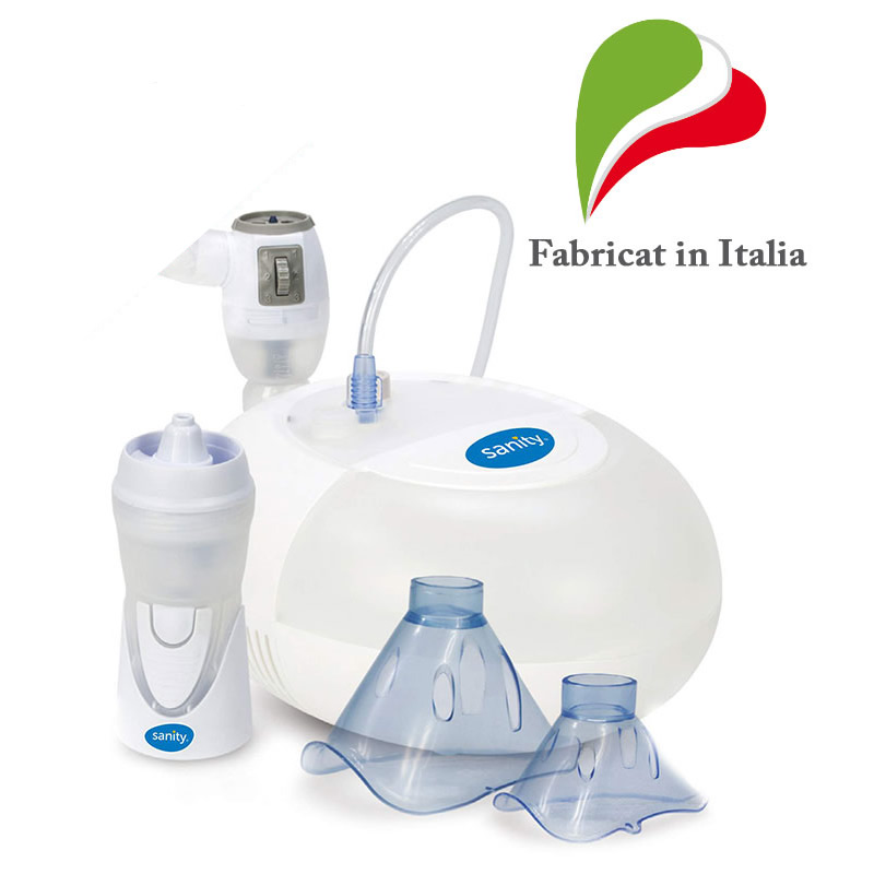 Aparat aerosoli profesional Sanity Pro Inhaler, fabricat in Italia, irigator Nosalek Jet, 2 in 1