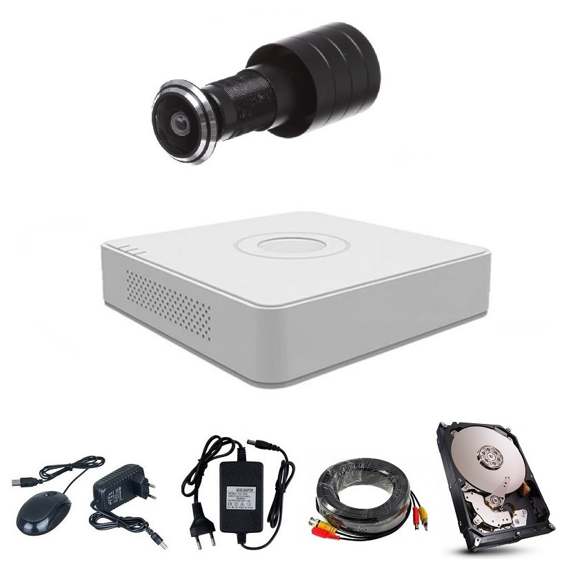 Sistem supraveghere vizor pentru usa, profesional, 2 mp