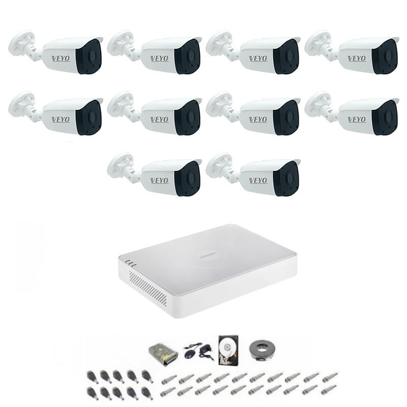 Sistem de supraveghere Complet 10 camere 1080P, 2MP, IR 30 m