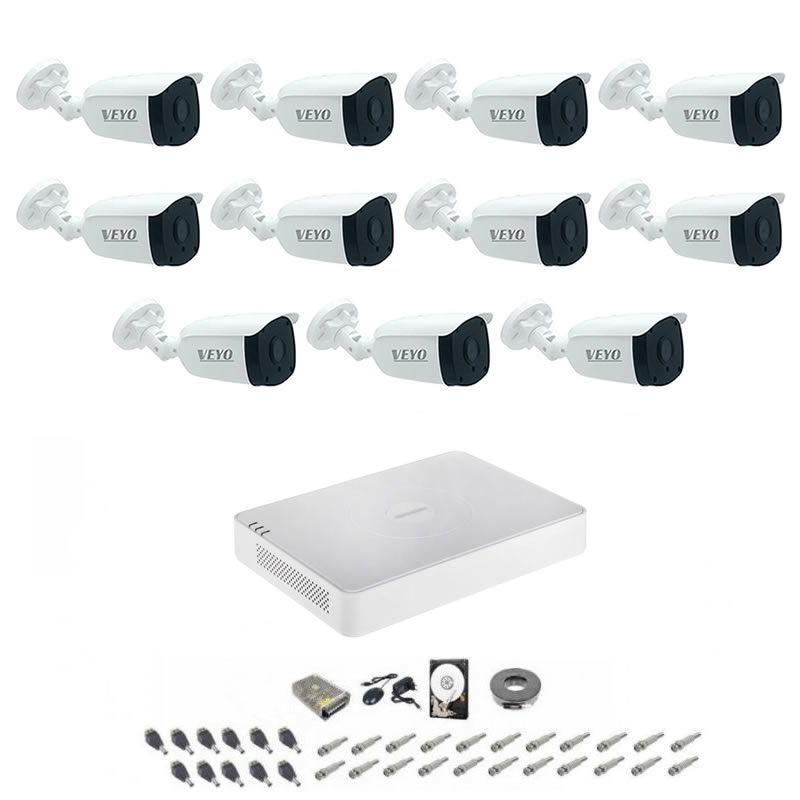 Sistem de supraveghere Complet 11 camere 1080P, 2MP, IR 30 m